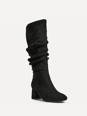 Linzi Black Inferno Wide Fit Ruched High Leg Boots - Image 4 of 5