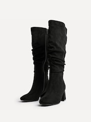 Linzi Black Inferno Wide Fit Ruched High Leg Boots - Image 5 of 5
