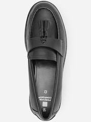 Black Forever Comfort® Leather Tassel Crepe Effect Chunky Loafer Shoes - Image 7 of 8
