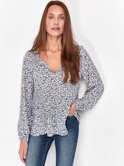 Sonder Studio Bluse mit Konfettidruck, Blau - Bild 1 von 4