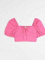 River Island Bright Pink Petite Milkmaid Top - Image 5 of 7
