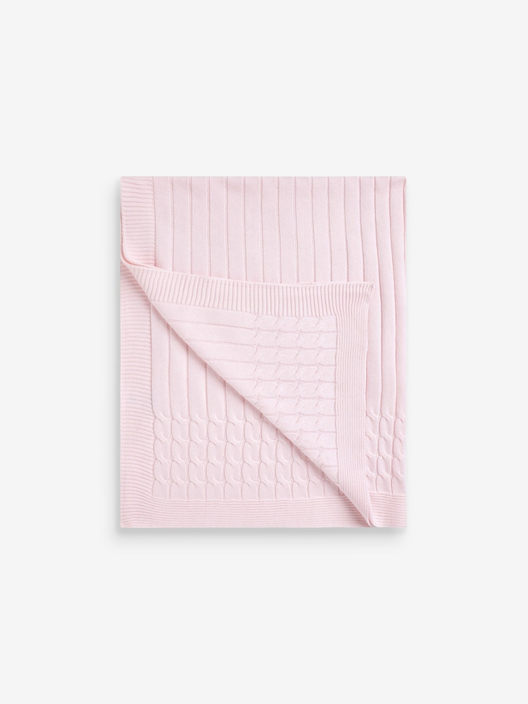 Emile Et Rose Cable Knit Baby 100% Cotton Blanket - Image 1 of 4 Emile Et Rose Cable Knit Baby 100% Cotton Blanket - Image 1 of 4