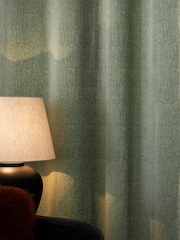 Green Sage Heavyweight Chenille Eyelet Super Thermal Curtains - Image 6 of 7