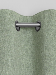 Green Sage Heavyweight Chenille Eyelet Super Thermal Curtains - Image 7 of 7