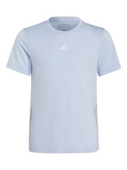 adidas Blue Sportswear Running Aeroready 3-stripes Reflective T-Shirt - Image 1 of 5