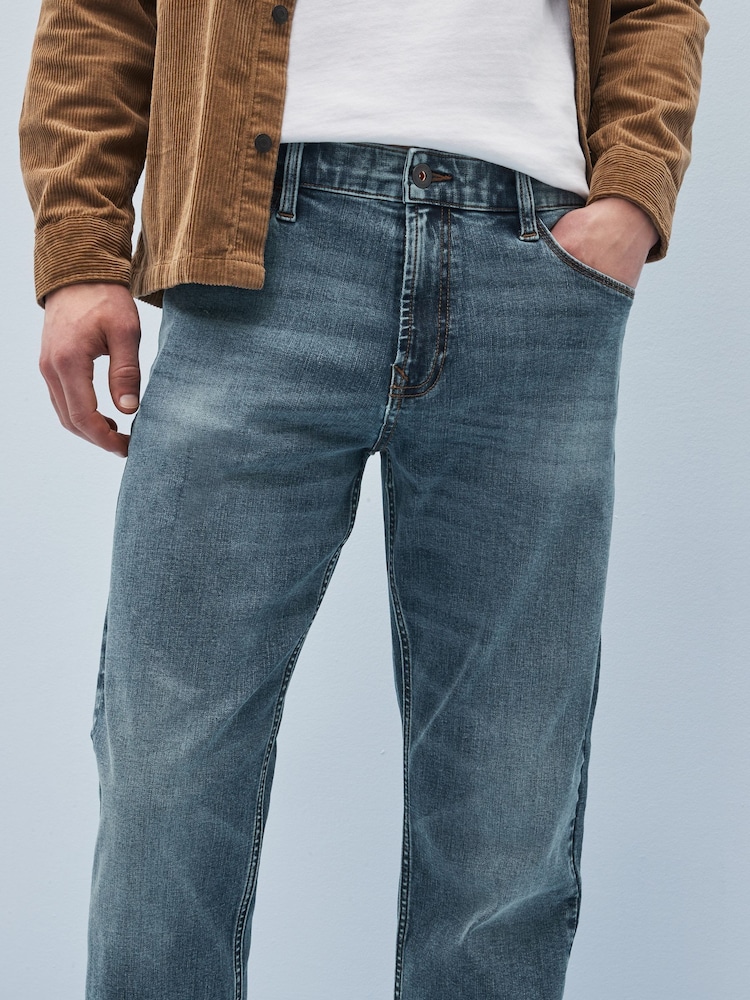 Vintage Mid Blue Straight Fit Classic Stretch Jeans - Image 5 of 9