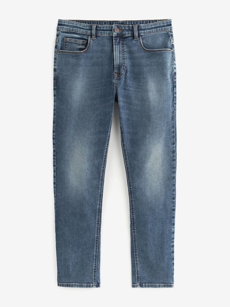 Vintage Mid Blue Straight Fit Classic Stretch Jeans - Image 6 of 9