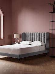 Swoon Easy Velvet Silver Grey Kipling Bed - Image 2 of 7