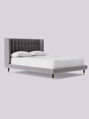 Swoon Easy Velvet Silver Grey Kipling Bed - Image 3 of 7