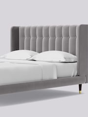 Swoon Easy Velvet Silver Grey Kipling Bed - Image 6 of 7