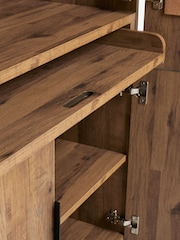 Dark Natural Bronx Oak Effect Hideaway Desk - Image 10 of 10