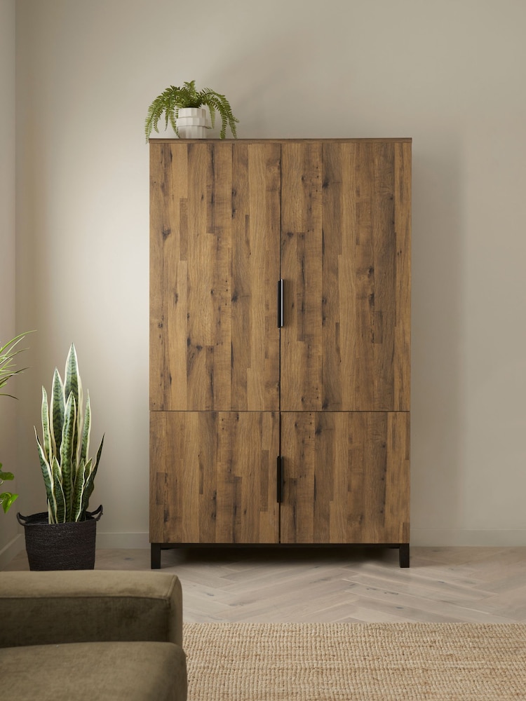 Dark Natural Bronx Oak Effect Hideaway Desk - Image 1 of 10