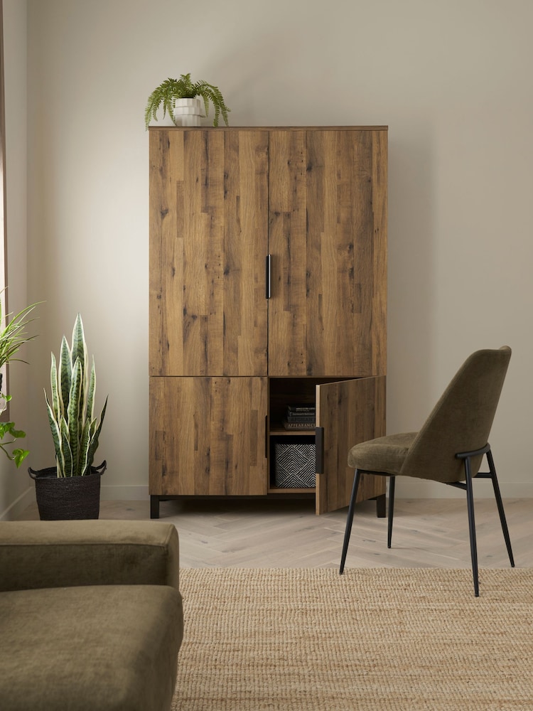 Dark Natural Bronx Oak Effect Hideaway Desk - Image 2 of 10
