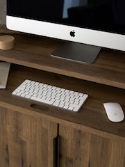 Dark Natural Bronx Oak Effect Hideaway Desk - Image 4 of 10