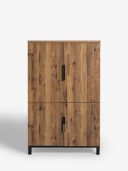 Dark Natural Bronx Oak Effect Hideaway Desk - Image 5 of 10