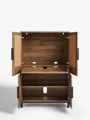 Dark Natural Bronx Oak Effect Hideaway Desk - Image 6 of 10