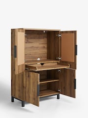 Dark Natural Bronx Oak Effect Hideaway Desk - Image 8 of 10