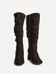 Linzi Brown Inferno Wide Fit Ruched High Leg Boots - Image 3 of 5