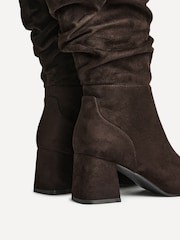 Linzi Brown Inferno Wide Fit Ruched High Leg Boots - Image 4 of 5