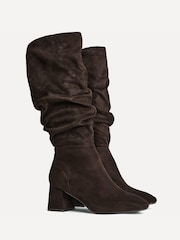 Linzi Brown Inferno Wide Fit Ruched High Leg Boots - Image 5 of 5