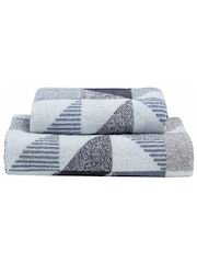 Fusion Grey Hendra Jacquard 100% Cotton Towel - Image 3 of 3