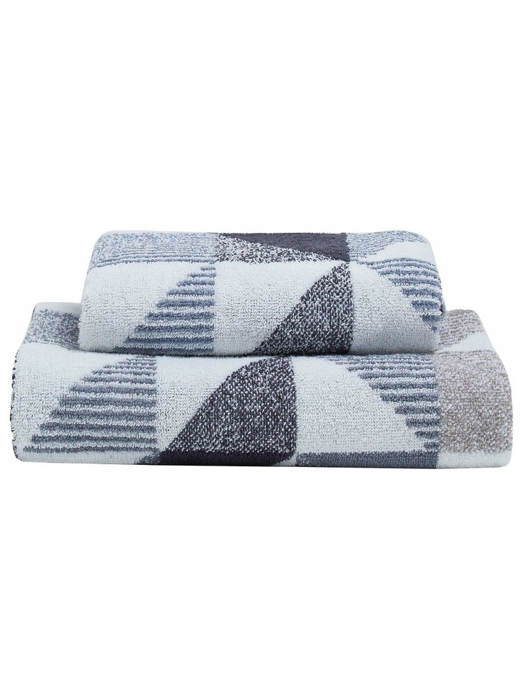 Fusion Grey Hendra Jacquard 100% Cotton Towel - Image 3 of 3