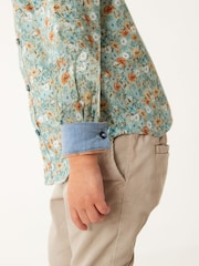 Green Smart Print Shirt With Bow Tie (3mths-7yrs) - Image 2 of 5