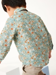 Green Smart Print Shirt With Bow Tie (3mths-7yrs) - Image 3 of 5