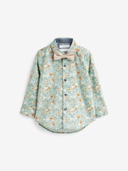 Green Smart Print Shirt With Bow Tie (3mths-7yrs) - Image 4 of 5