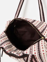 Oliver Bonas Cream Floral Quilted Bag - Image 4 of 7