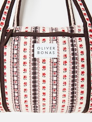 Oliver Bonas Cream Floral Quilted Bag - Image 6 of 7