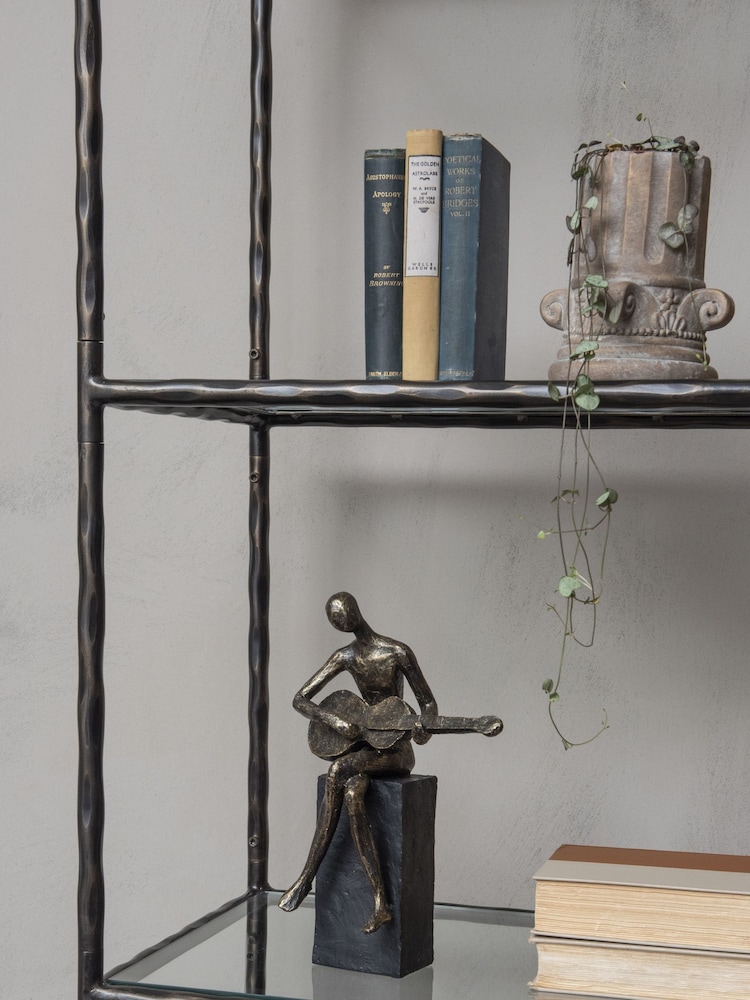 Libra Interiors Bronze Edward Guitar Textured Sculpture - Image 1 of 4