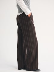 Abercrombie & Fitch Sloan Pinstripe Wide Leg Trousers - Imaginea 4 din 5