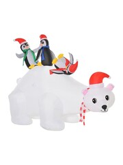 Homcom White Outdoor Inflatable Sliding Penguin Polar Bear Decoration - Image 4 of 5