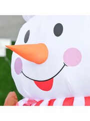 Homcom White 8ft Inflatable Light Up Snowman Decorations - Image 2 of 5