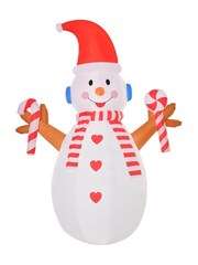 Homcom White 8ft Inflatable Light Up Snowman Decorations - Image 3 of 5