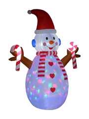 Homcom White 8ft Inflatable Light Up Snowman Decorations - Image 4 of 5