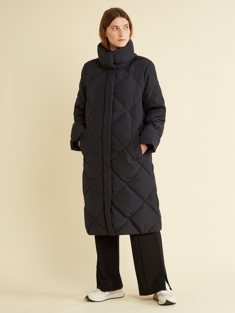 Albaray Diamond Quilt Puffer Black Coat - Image 1 of 4