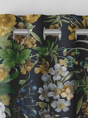 Graham & Brown Midnight Black Glasshouse Flora Made to Measure 100% Cotton Curtains - Image 2 of 8