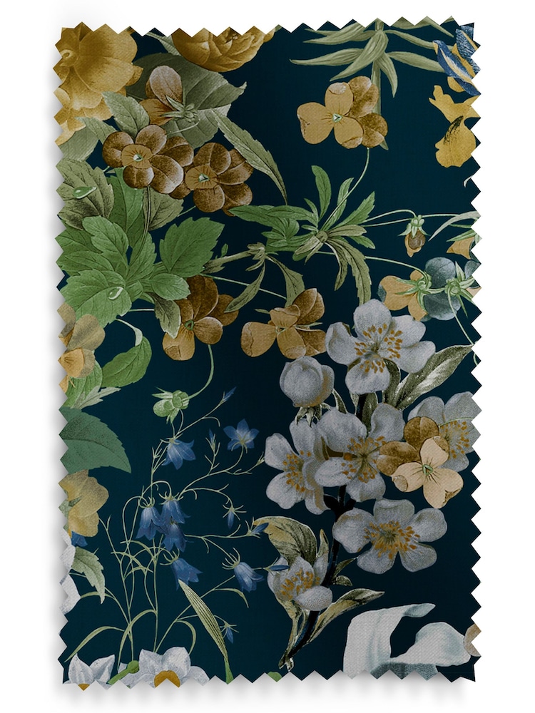 Graham & Brown Midnight Black Glasshouse Flora Made to Measure 100% Cotton Curtains - Image 8 of 8