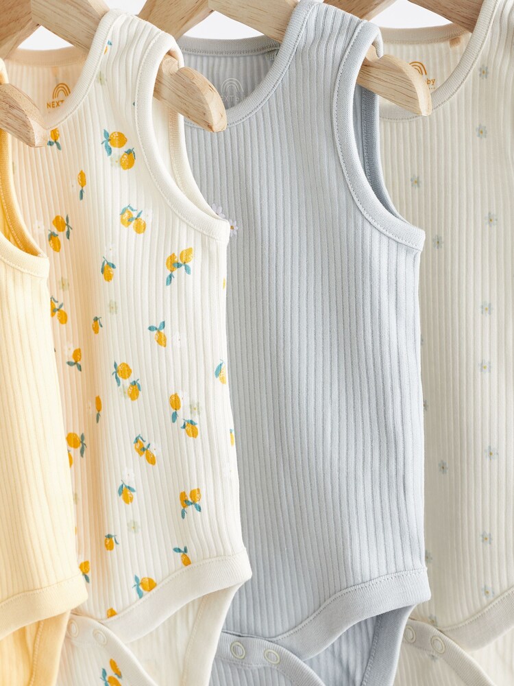 Zielony/ecru - Baby Vest Bodysuits 4 Pack - Image 1 of 6