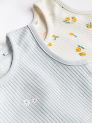 Zielony/ecru - Baby Vest Bodysuits 4 Pack - Image 4 of 6