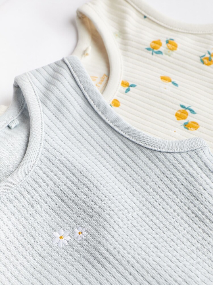 Zielony/ecru - Baby Vest Bodysuits 4 Pack - Image 4 of 6