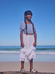 Blue Ditsy Printed Shirred Blouse (3-16yrs) - Image 2 of 7