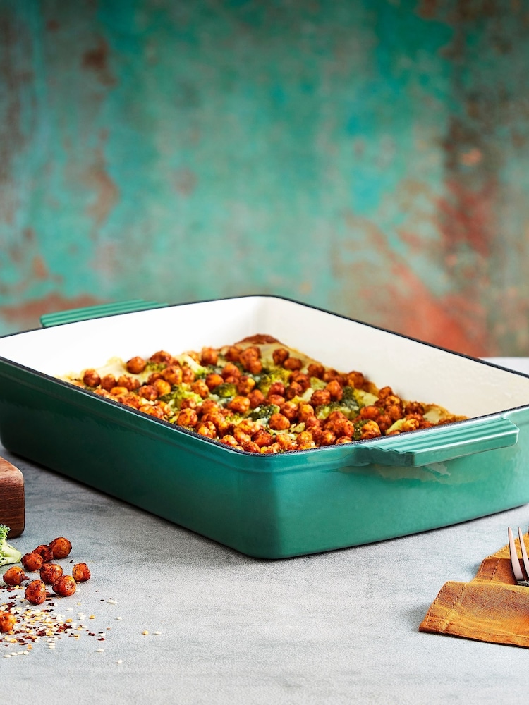 Barbary & Oak Green 39cm Foundry Cast Iron Roaster - Image 1 of 5
