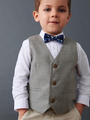 Grey Dogtooth Waistcoat, Shirt And Bow Tie Set (3mths-9yrs) - Image 1 of 6