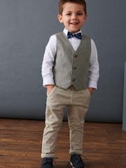 Grey Dogtooth Waistcoat, Shirt And Bow Tie Set (3mths-9yrs) - Image 2 of 6