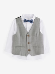 Grey Dogtooth Waistcoat, Shirt And Bow Tie Set (3mths-9yrs) - Image 5 of 6