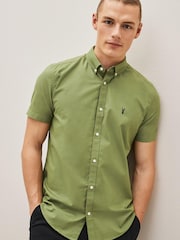 Light Green Short Sleeve Stretch Oxford Shirt - Image 1 of 6