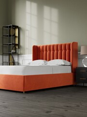Swoon Easy Velvet Burnt Orange Kipling Divan Bed - Image 2 of 8